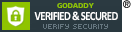 A picture of the godad verified and secured verify service logo.